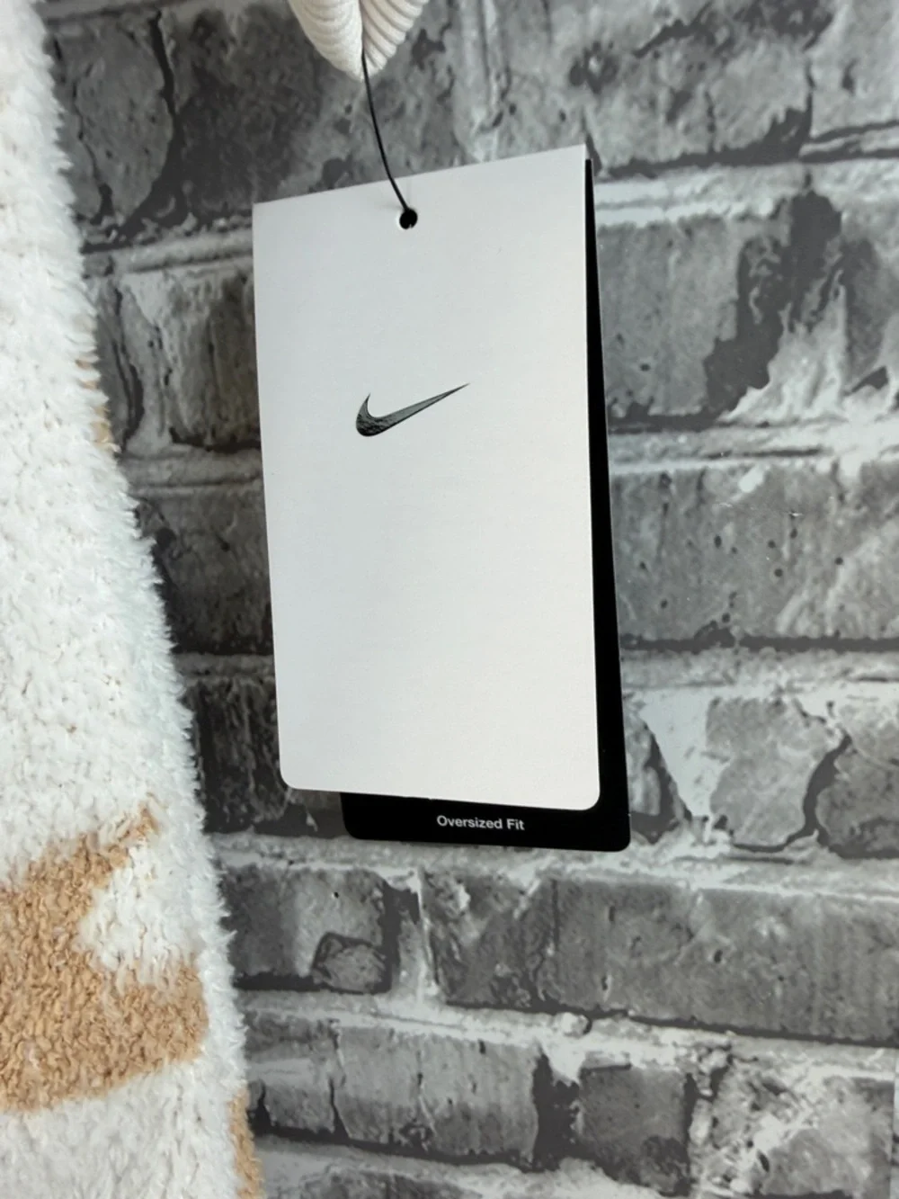 NWT Nike Cream‎ Sherpa One-Piece with Tan Swoosh Print romper